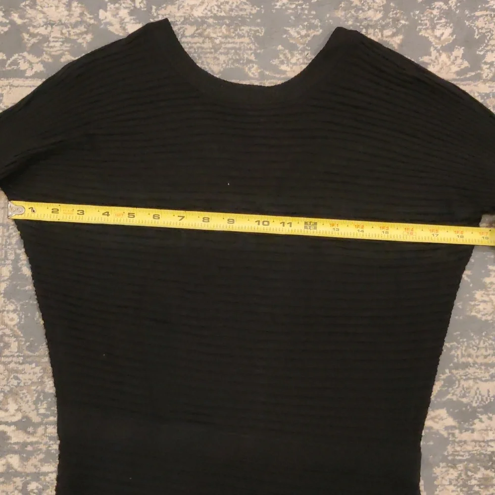New!Love Token Black Asymmetrical Knit Sweater Dress Long Sleeves Sz Med - Picture 9 of 13